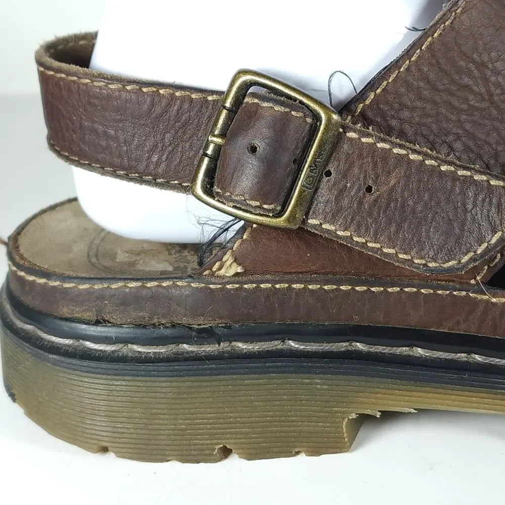 Dr. Martens Vtg Y2K Men's US 12 Brown Leather Strappy Fisherman Sandals England